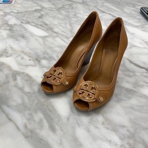 Tory Burch tan wedges in size 7.5